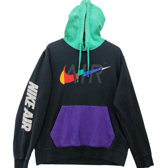 Nike Air Hoodie Men Large Rainbow Game Changer Colorblock Swoosh LGBT Sweatshirt - Picture 1 of 13